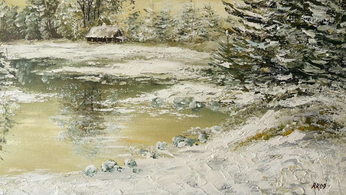 Paveikslas peizažas žiema - nuotraukos Nr. 2
