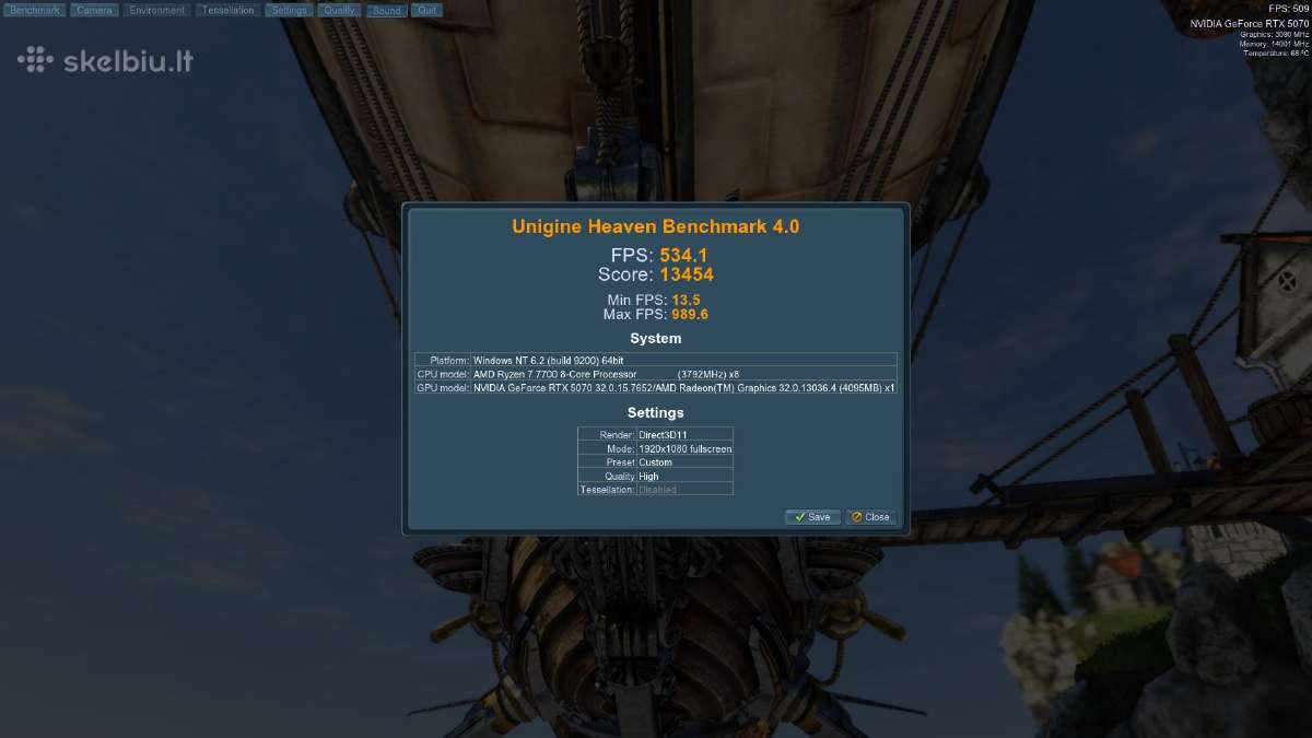 Rtx 5070 R7 7700 Ddr5 32gb 6000mts Msi B850 Wi-fi - nuotraukos Nr. 13
