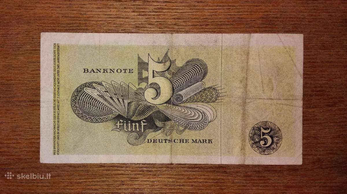 Vokietijos 5 markių banknotas - nuotraukos Nr. 2