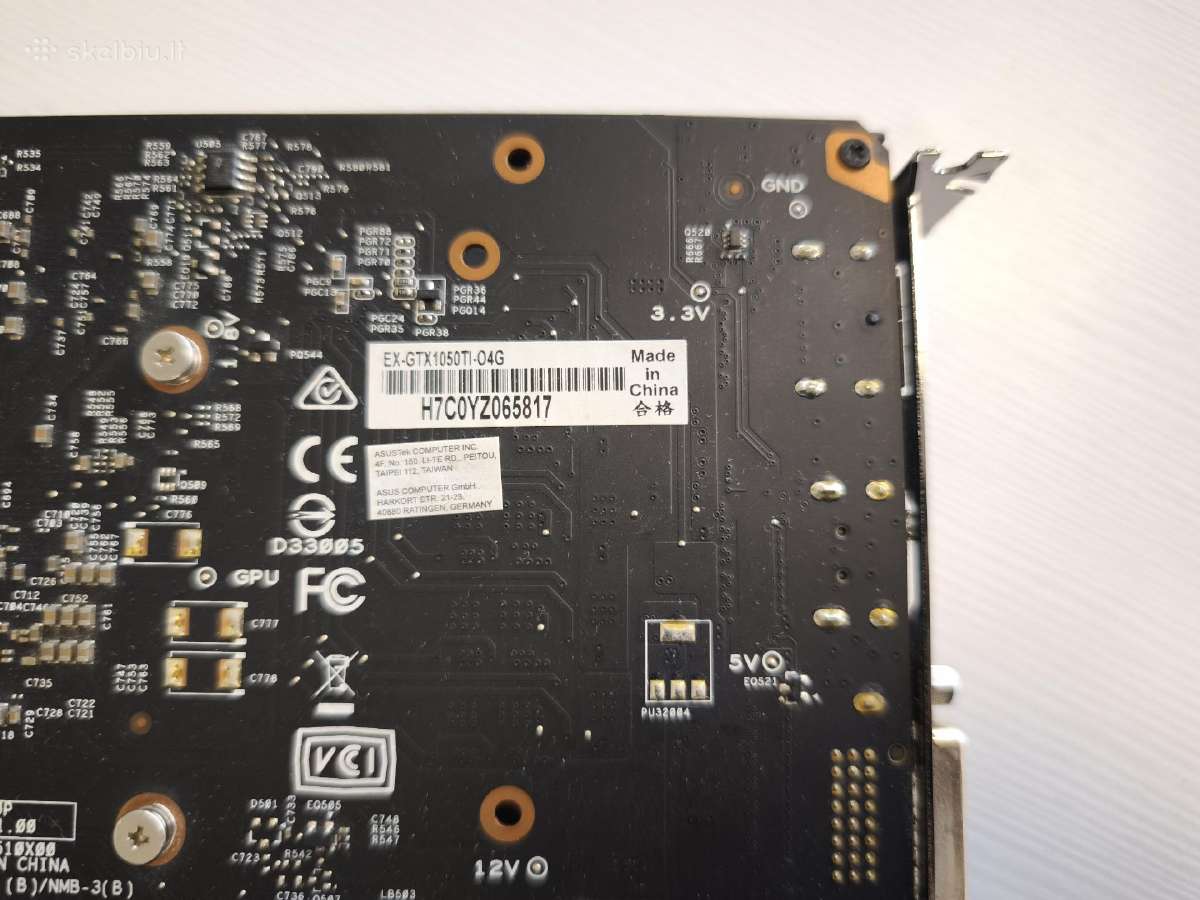Asus Gtx 1050ti vaizdo plokštė - nuotraukos Nr. 4