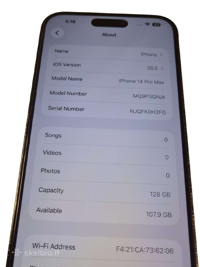 iPhone 14 Pro Max 128gb + 3 mėn. garantija - nuotraukos Nr. 5
