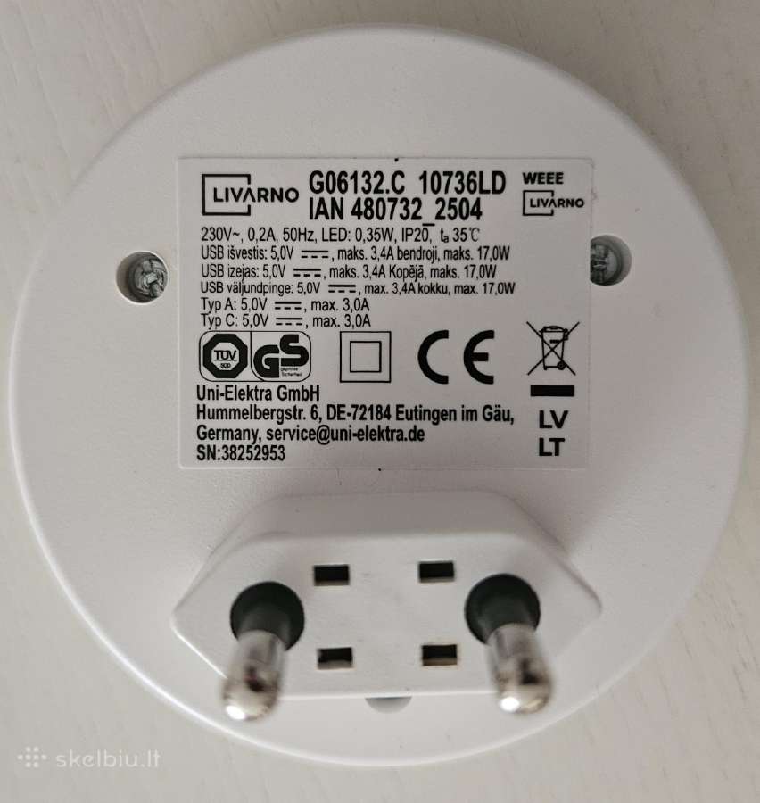 Pakrovėjas-adapteris Usb +Typec su LED apšvietimu - nuotraukos Nr. 2