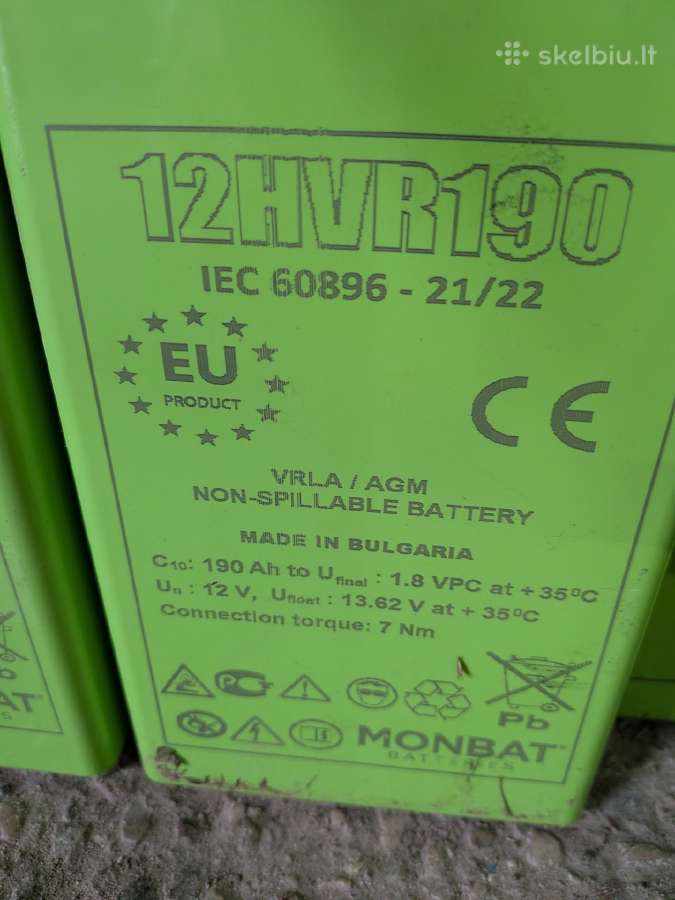 Agm vrla 190ah 100ah gilaus iskrovimo akumuliatori - nuotraukos Nr. 4