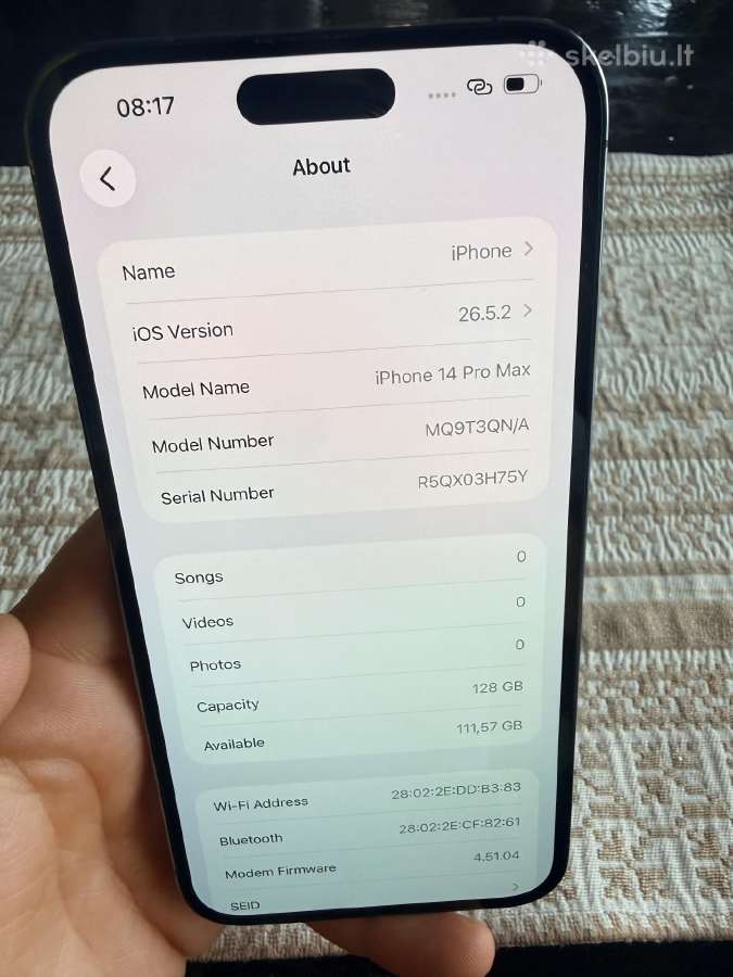iPhone 14 Pro Max 128gb Baterija 95% - nuotraukos Nr. 8