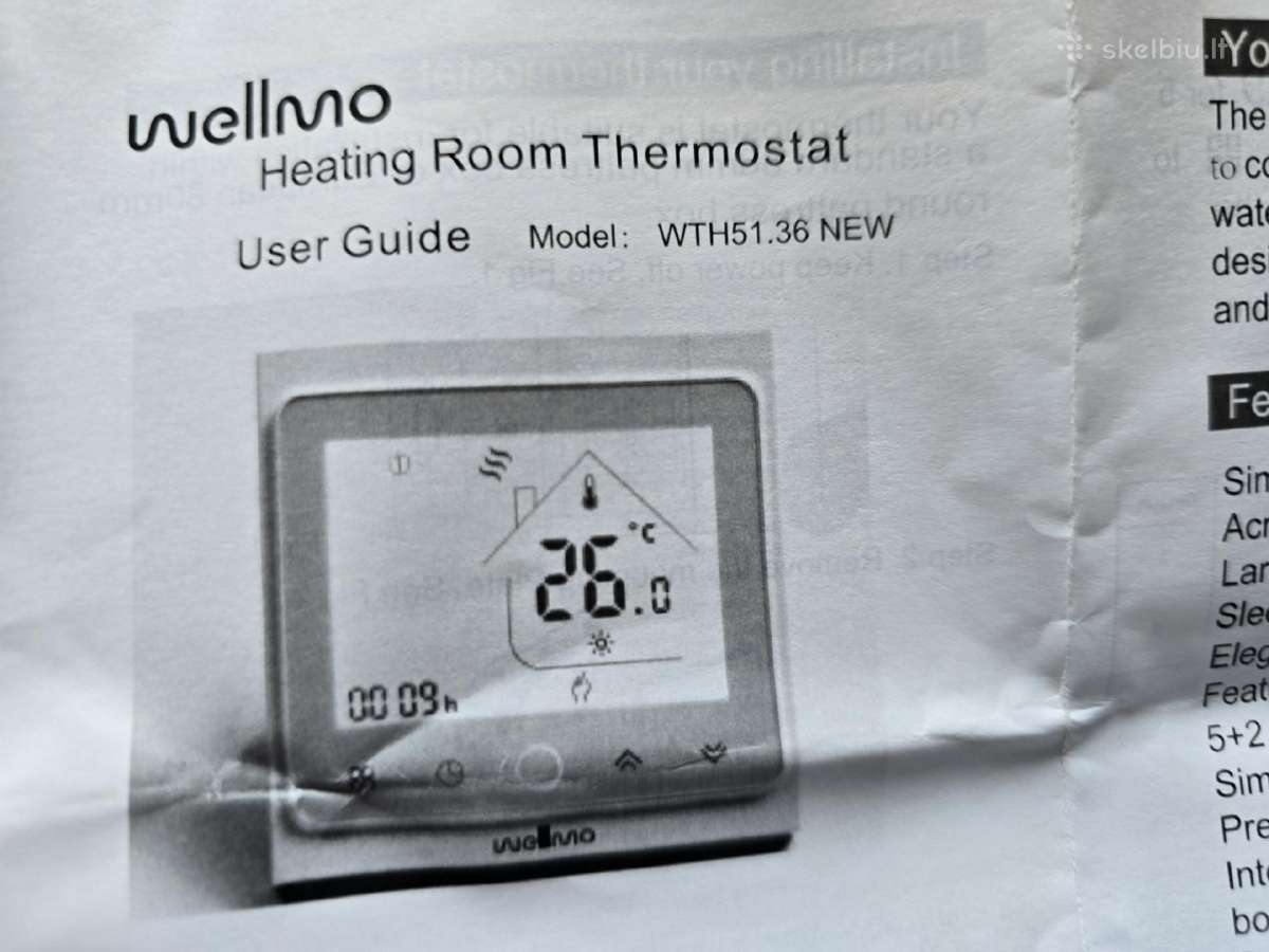 Wellmo Wth51.36 El. programuojamas termostatas - nuotraukos Nr. 5