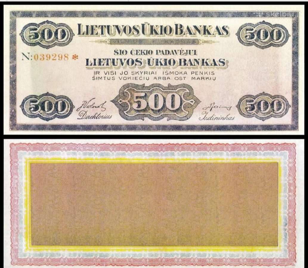 Lietuva - Estija Reprodukcija banknotai - nuotraukos Nr. 4