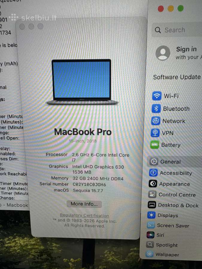 MacBook Pro 15 2018 32gb 1tb Vega 20 4gb - nuotraukos Nr. 4