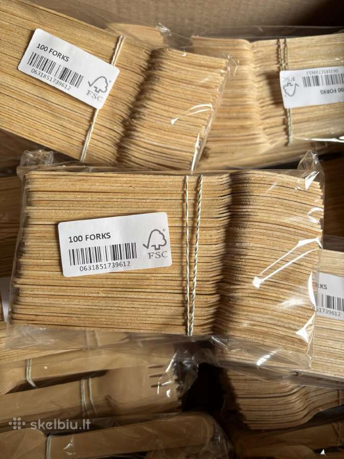 Vienkartinės medinės šakutės 3000vnt - nuotraukos Nr. 2