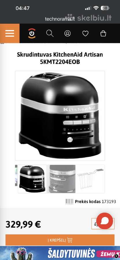 Kitchenaid Artisan skrudintuvė 5kmt2204eob - nuotraukos Nr. 6