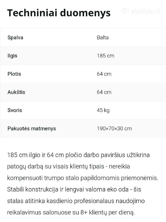 Masažo/kosmetologinis gultas - nuotraukos Nr. 8