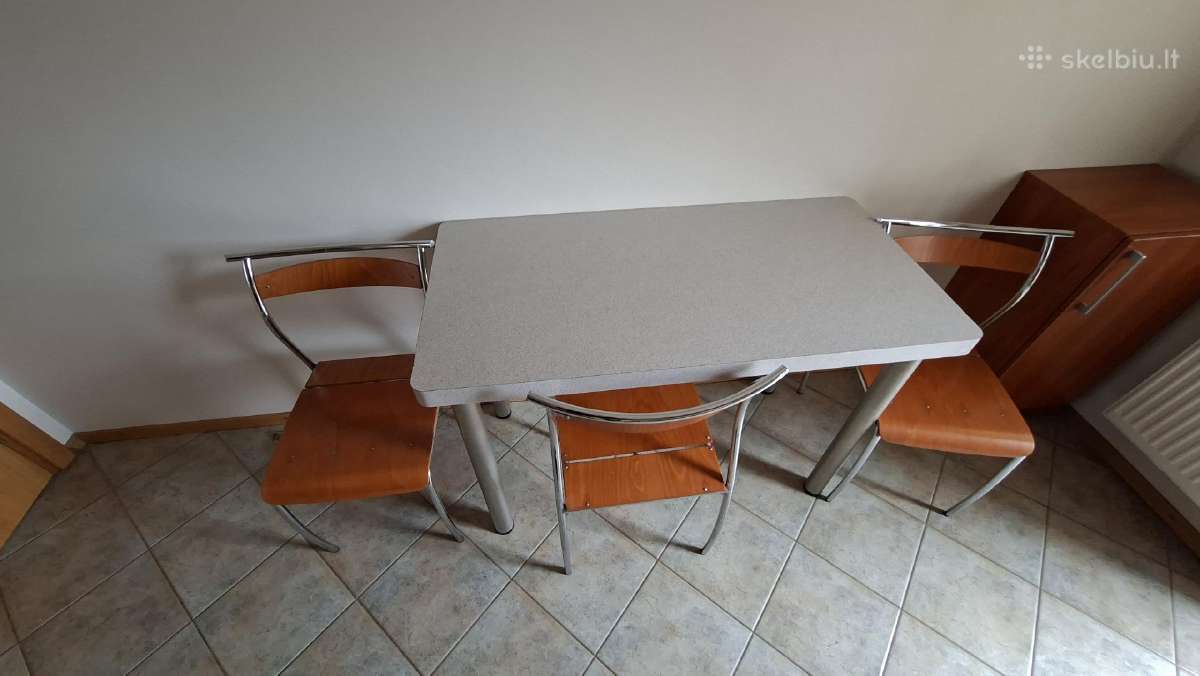 Virtuvės stalas 60x120 ir 3 kėdės - nuotraukos Nr. 6