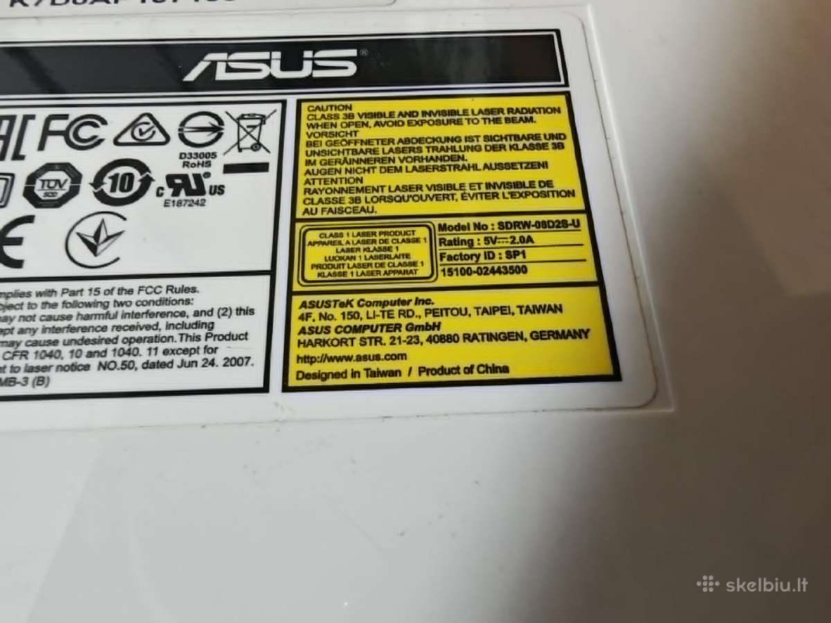Išorinis dvd-rw Asus Sdrw-08d2s-u - nuotraukos Nr. 3