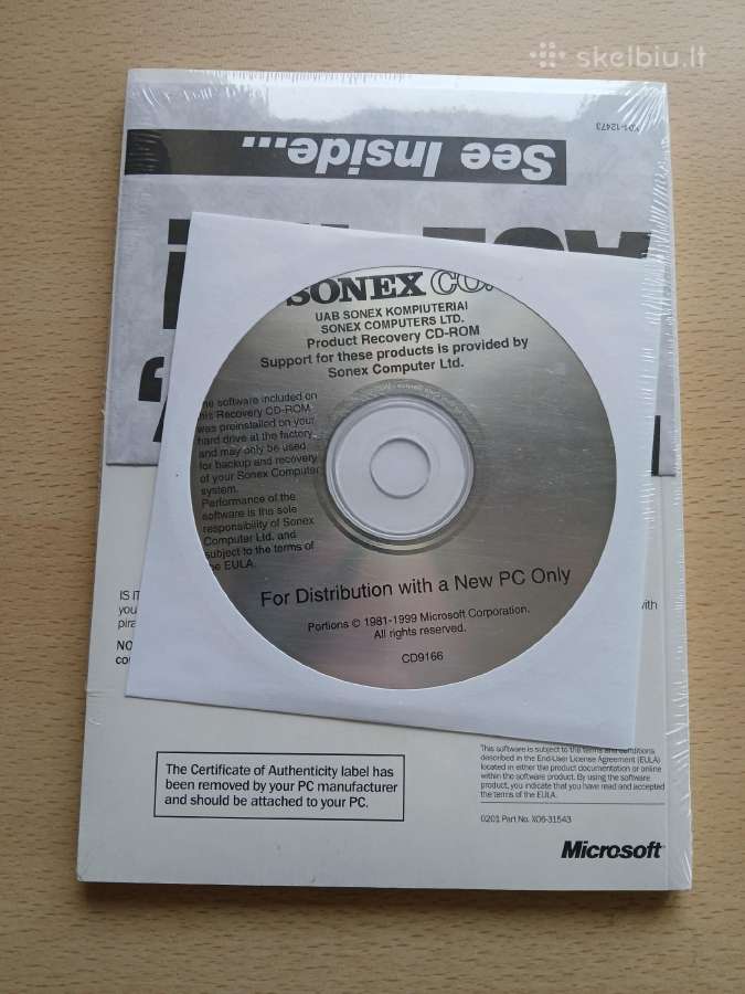 Windows 98 Se Oem Nepraplėšta originali pakuotė - nuotraukos Nr. 2