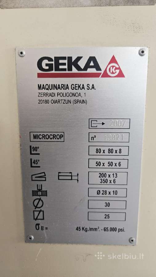 Iškirtimo, atkirpimo staklės Geka Microcrop 36 - nuotraukos Nr. 3