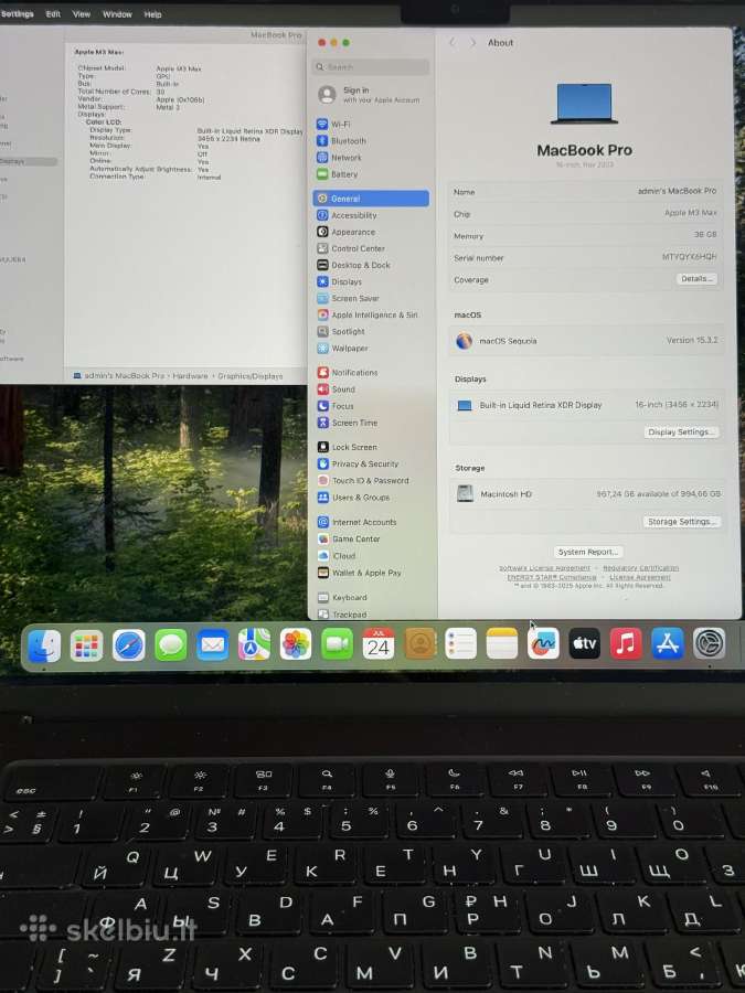 MacBook Pro 16 M3 Max / 36gb / 1tb / 30-core Gpu - nuotraukos Nr. 2