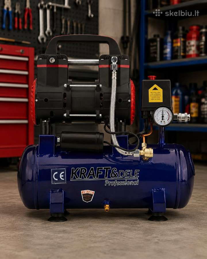Betepalinis oro kompresorius 9 l 1200 W 155 l/min - nuotraukos Nr. 2
