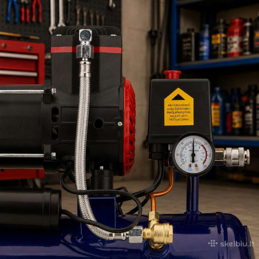 Betepalinis oro kompresorius 9 l 1200 W 155 l/min - nuotraukos Nr. 4