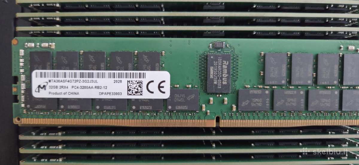 RAM Ecc Rdimm Ddr4 64gb, 32gb, 16gb, 8gb - nuotraukos Nr. 3
