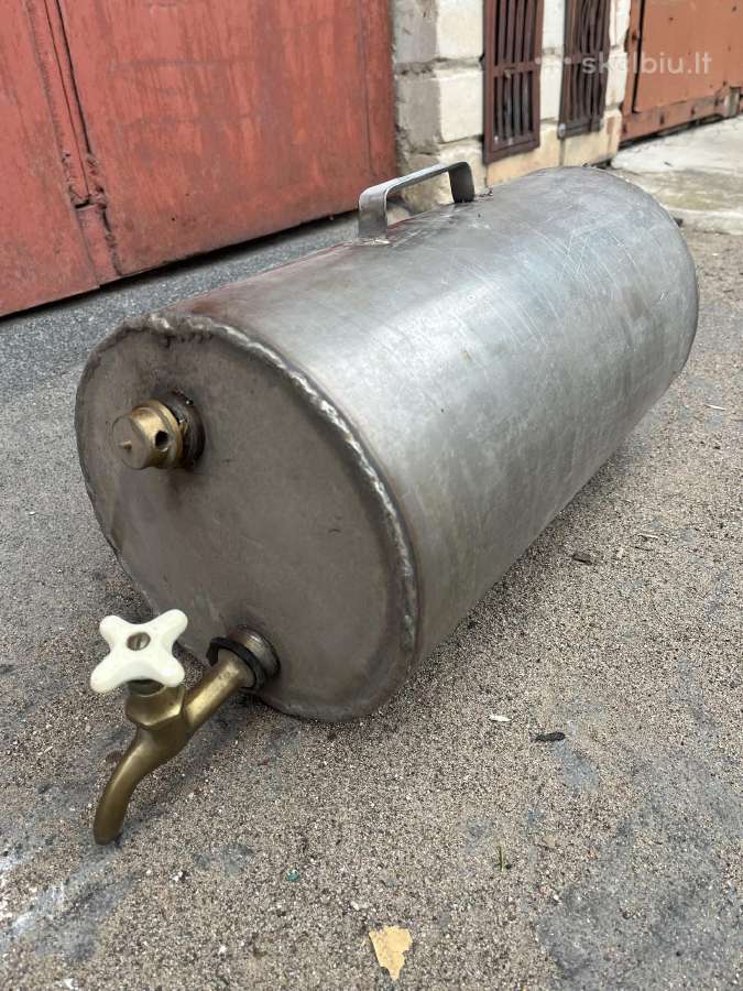 Rankų darbo metalo bačkutė su žalvariniu kraneliu - nuotraukos Nr. 4