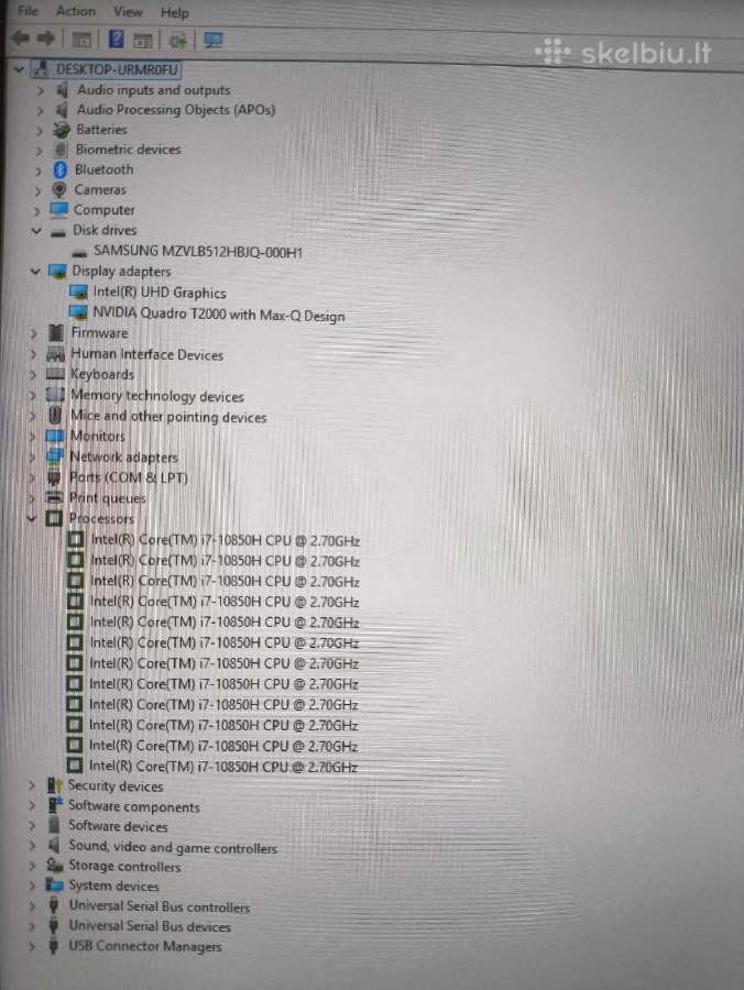 15.6 Fhd Ips 400 Nit i7-10850h 32gb 512gb T2000 4G - nuotraukos Nr. 5