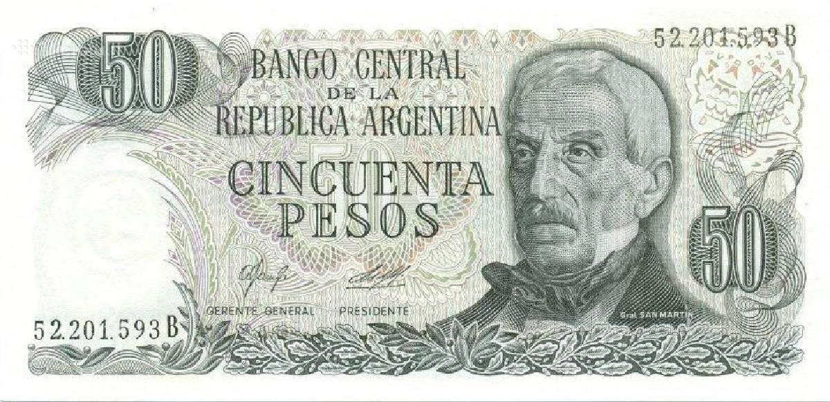 Argentina 50 pesos 1976-1978. Unc. P - nuotraukos Nr. 2