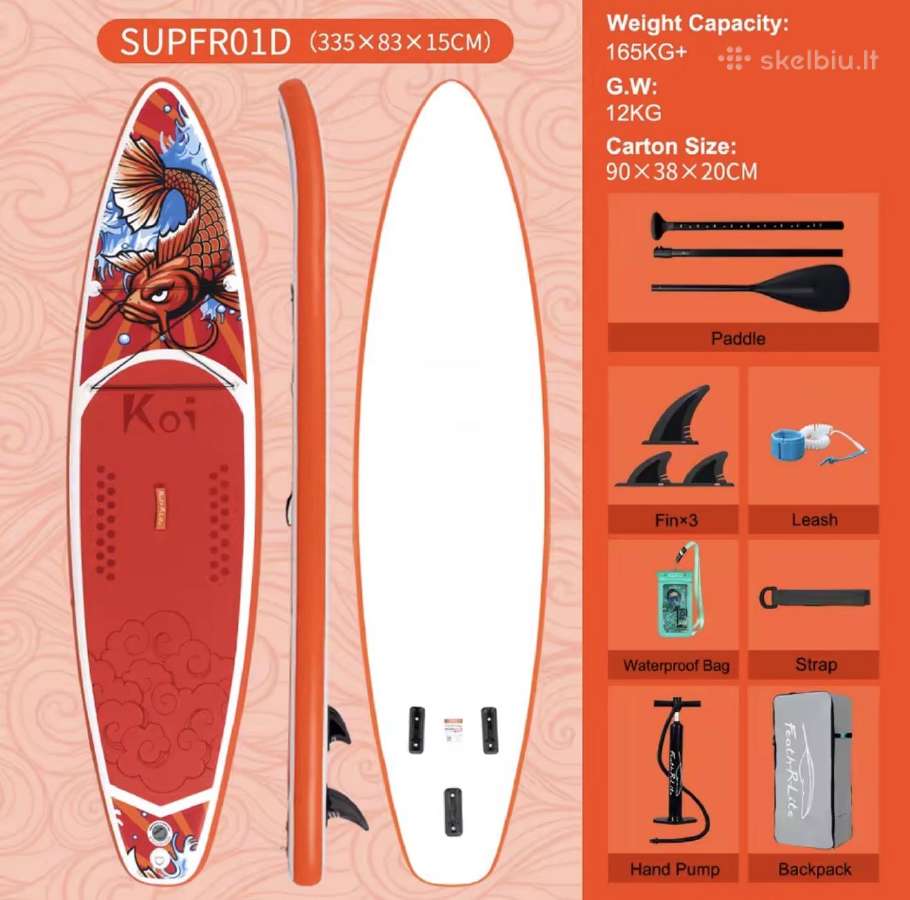 Pripučiama Sup lenta 335 cm – pilnas komplektas - nuotraukos Nr. 3