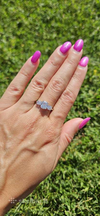 Balto aukso žiedas su 2.55 ct Lab-grown deimantais - nuotraukos Nr. 4