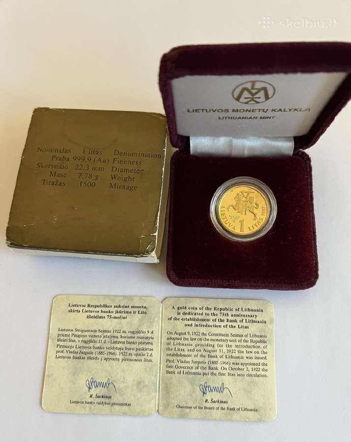1997m. 1 Litas Au -Jurgutis- - nuotraukos Nr. 4