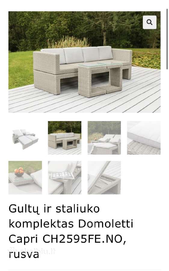 Gultų ir staliuko komplektas Domoletti Capri - nuotraukos Nr. 2