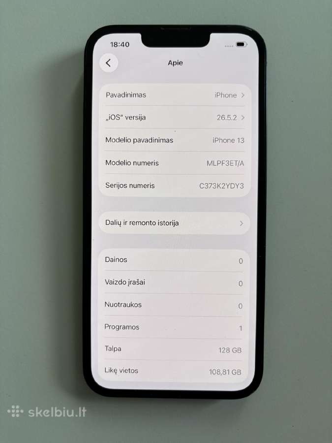 iPhone 13 128 GB, juodas - nuotraukos Nr. 2