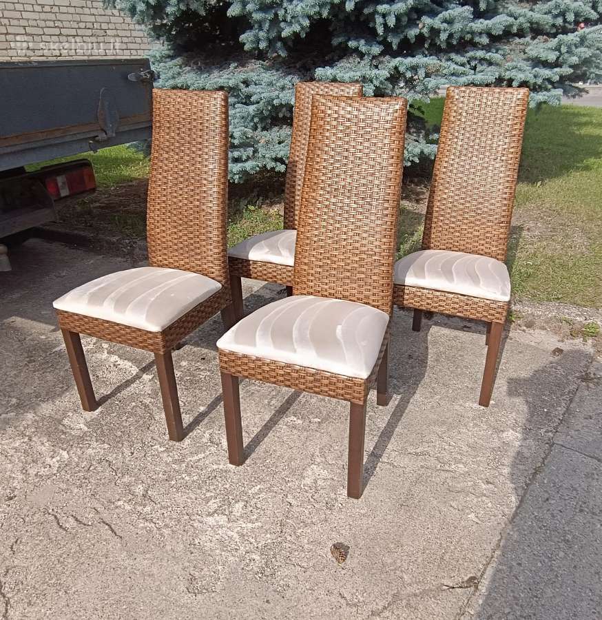 4 Rudos Ratano Kėdės iš Danijos - nuotraukos Nr. 8