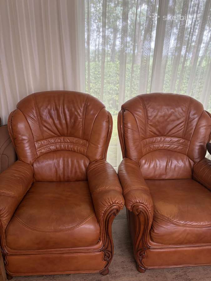 2 natūralios odos foteliai - nuotraukos Nr. 2