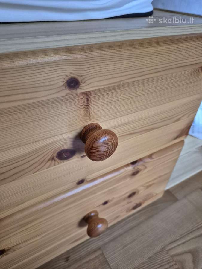 Medinė pušies masyvo spinta l88*d50*h200 cm - nuotraukos Nr. 4
