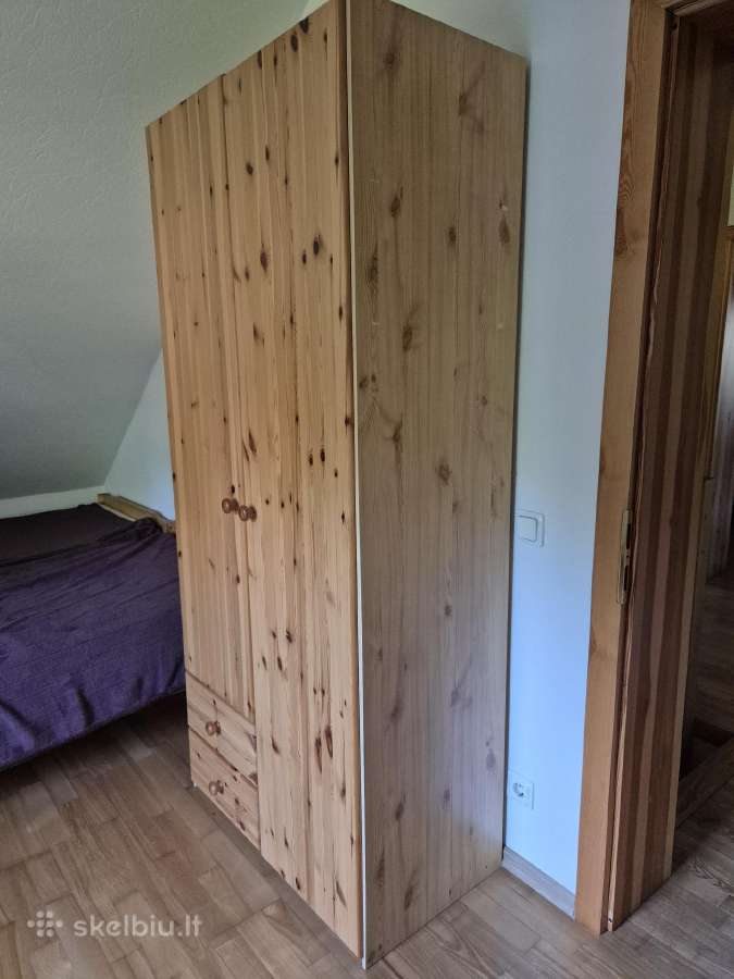 Medinė pušies masyvo spinta l88*d50*h200 cm - nuotraukos Nr. 6