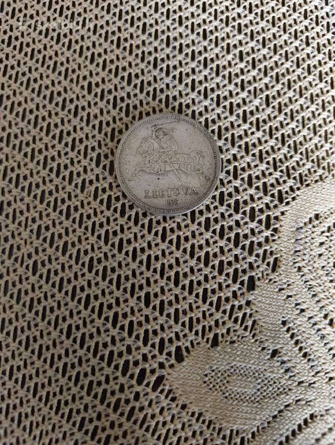 5 Litai 1936 m - Originalas. Sidabras, Apyvartinio - nuotraukos Nr. 2