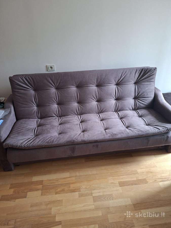 Šokolado spalvos sofa lova fotelis ir pufikas - nuotraukos Nr. 2