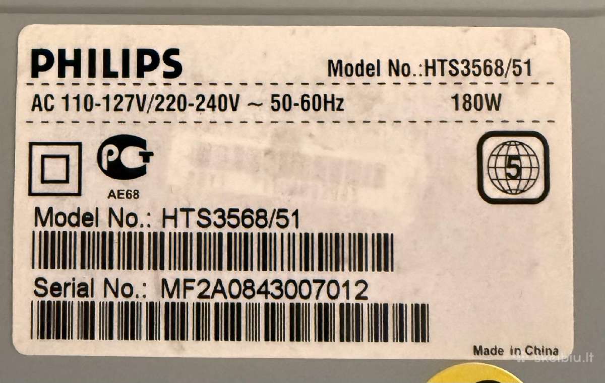 Philips hts 3568/51 namu kinas - nuotraukos Nr. 5