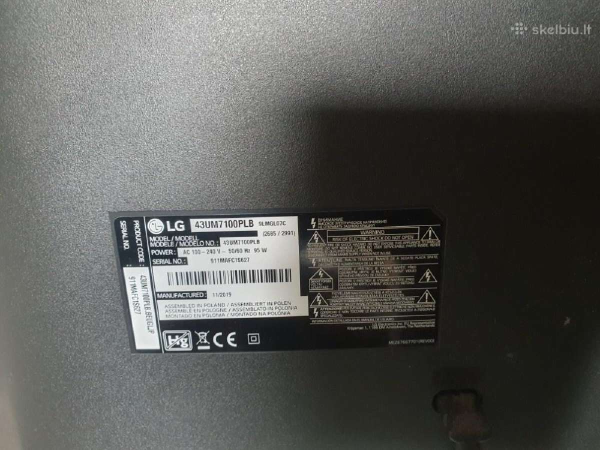 LG 43" Smart TV 4k Ultra HD - nuotraukos Nr. 3