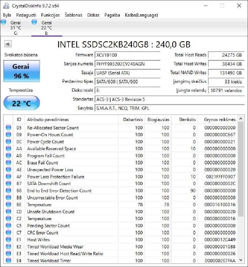 SSD diskai 240, 256 GB - nuotraukos Nr. 2
