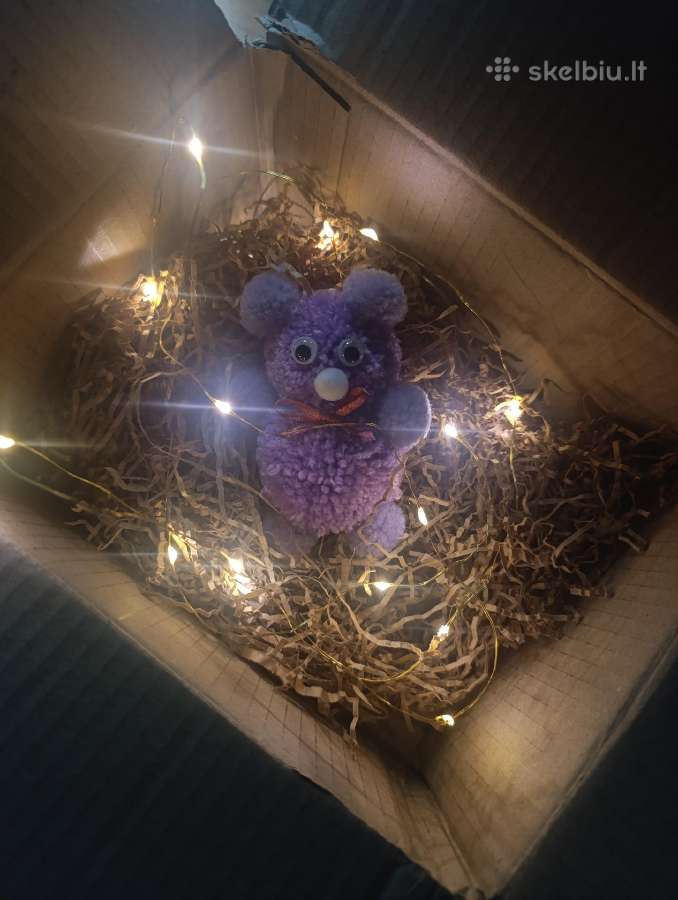Rankų darbo violetinis meškiukas - nuotraukos Nr. 2