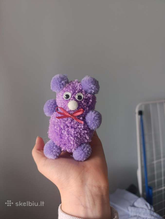 Rankų darbo violetinis meškiukas - nuotraukos Nr. 3