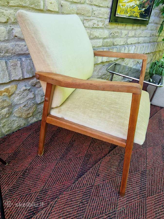 Vintažinis mid century bukmedžio fotelis - nuotraukos Nr. 2