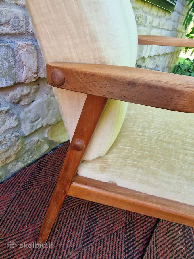 Vintažinis mid century bukmedžio fotelis - nuotraukos Nr. 4