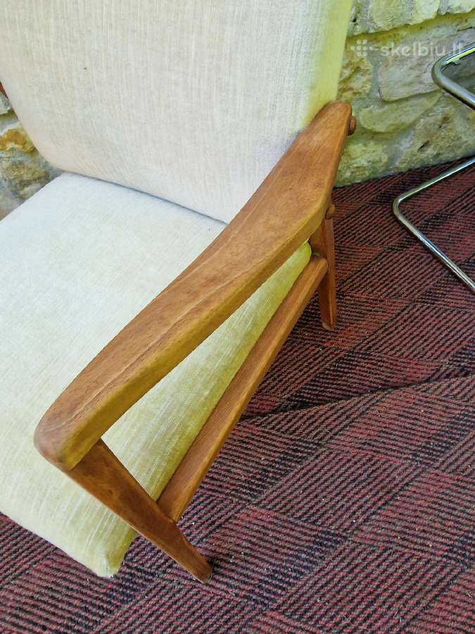 Vintažinis mid century bukmedžio fotelis - nuotraukos Nr. 5