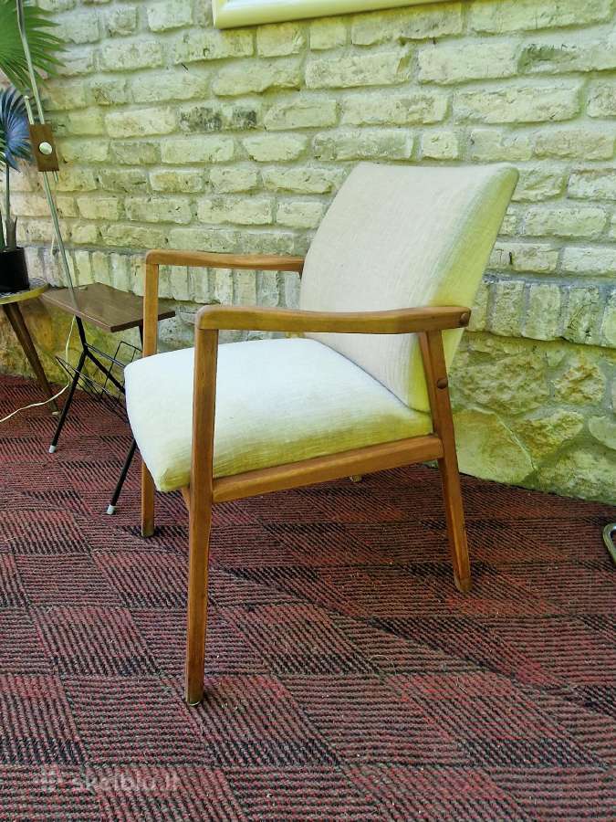 Vintažinis mid century bukmedžio fotelis - nuotraukos Nr. 6
