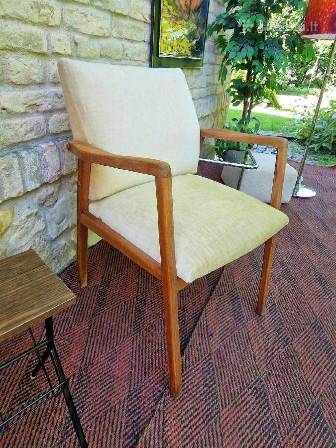 Vintažinis mid century bukmedžio fotelis - nuotraukos Nr. 8