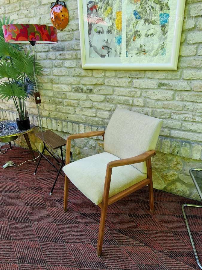 Vintažinis mid century bukmedžio fotelis - nuotraukos Nr. 10