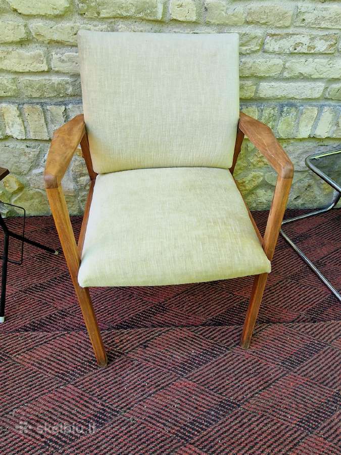 Vintažinis mid century bukmedžio fotelis - nuotraukos Nr. 12