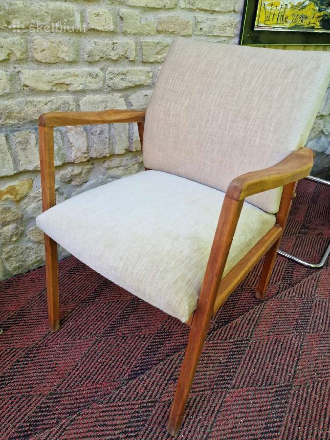 Vintažinis mid century bukmedžio fotelis - nuotraukos Nr. 15