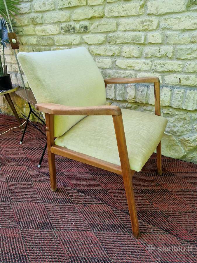 Vintažinis mid century bukmedžio fotelis - nuotraukos Nr. 16
